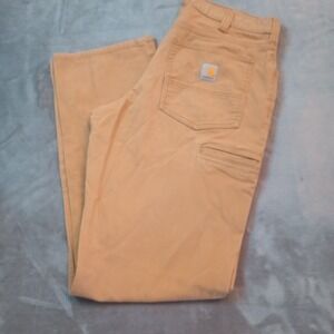 CARHARTT Pants Men's‎ 33x31 Brown Rigby Canvas Rugged Flex Relaxed Fit Work Wear